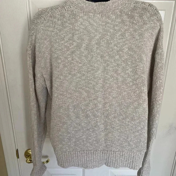 Jenni Kayne Cropped Cocoon Cardigan Cotton Linen Womens XXS Quiet Luxury Neutral - Picture 4 of 8